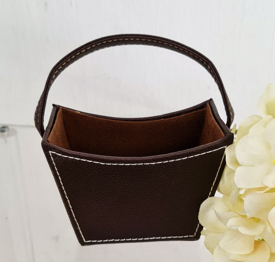 Mini Leather Basket